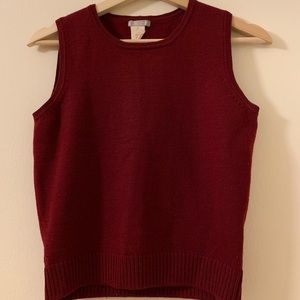 J. Crew red cropped sweater tank